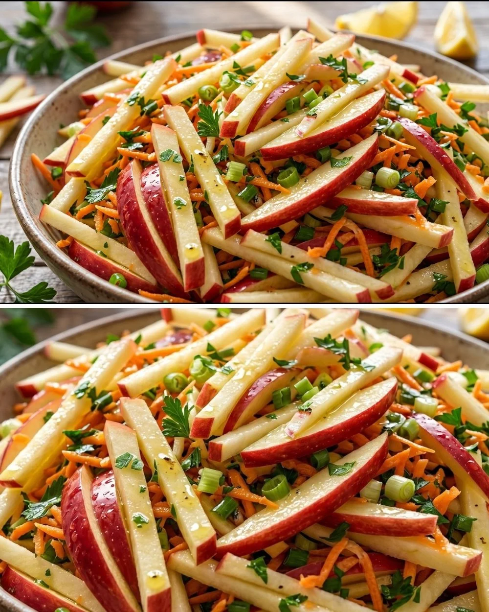 Fresh Apple and Carrot Salad with vibrant colors and crunch