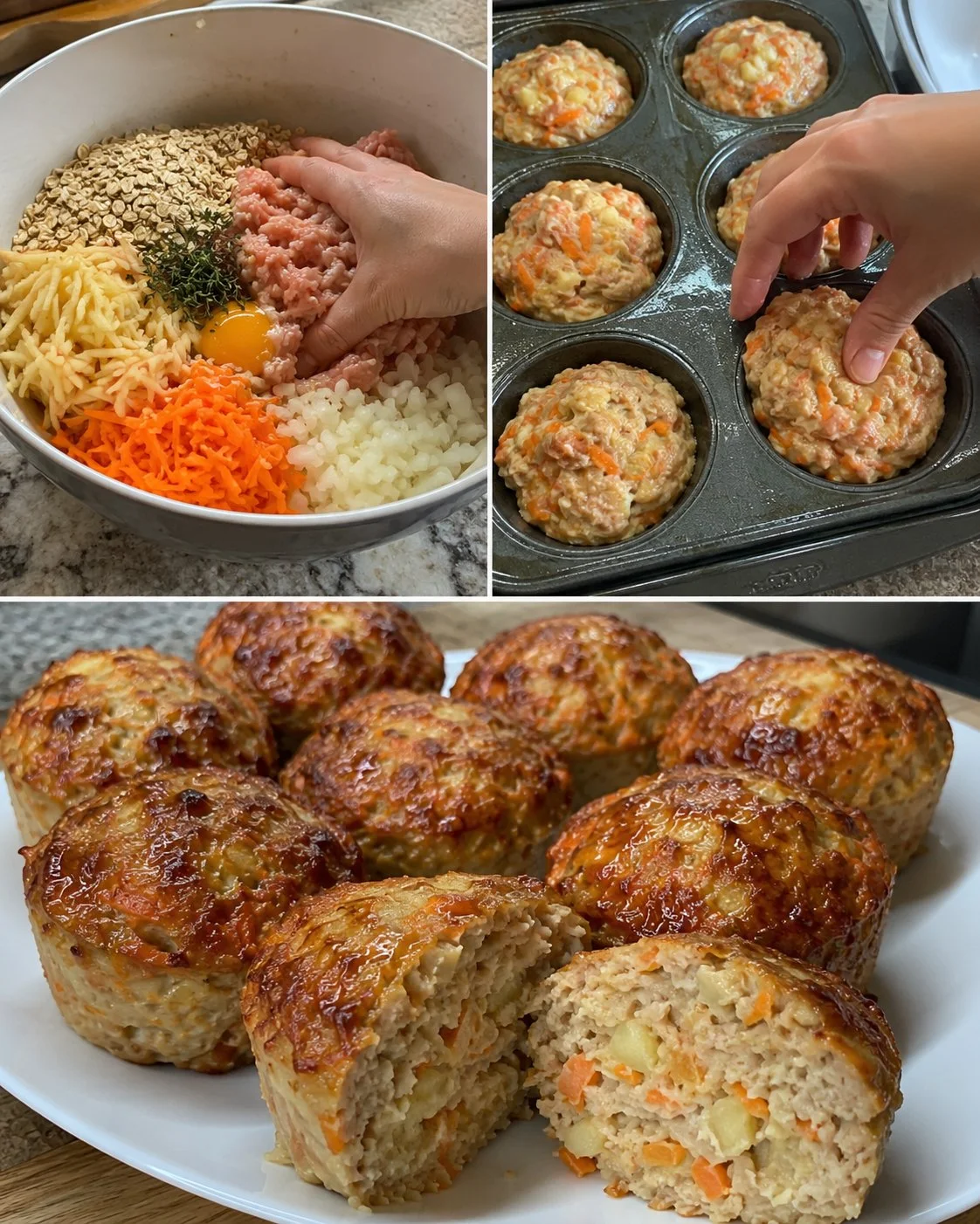 Delicious Chicken Apple Oat Meatloaf Muffins served on a plate