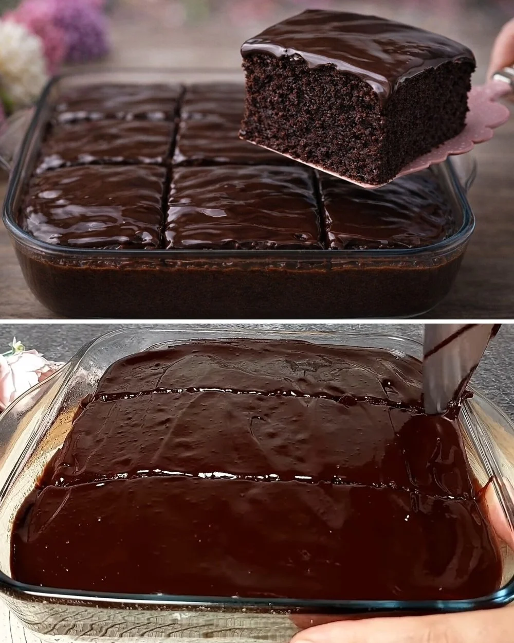 Delicious eggless chocolate cake with rich frosting