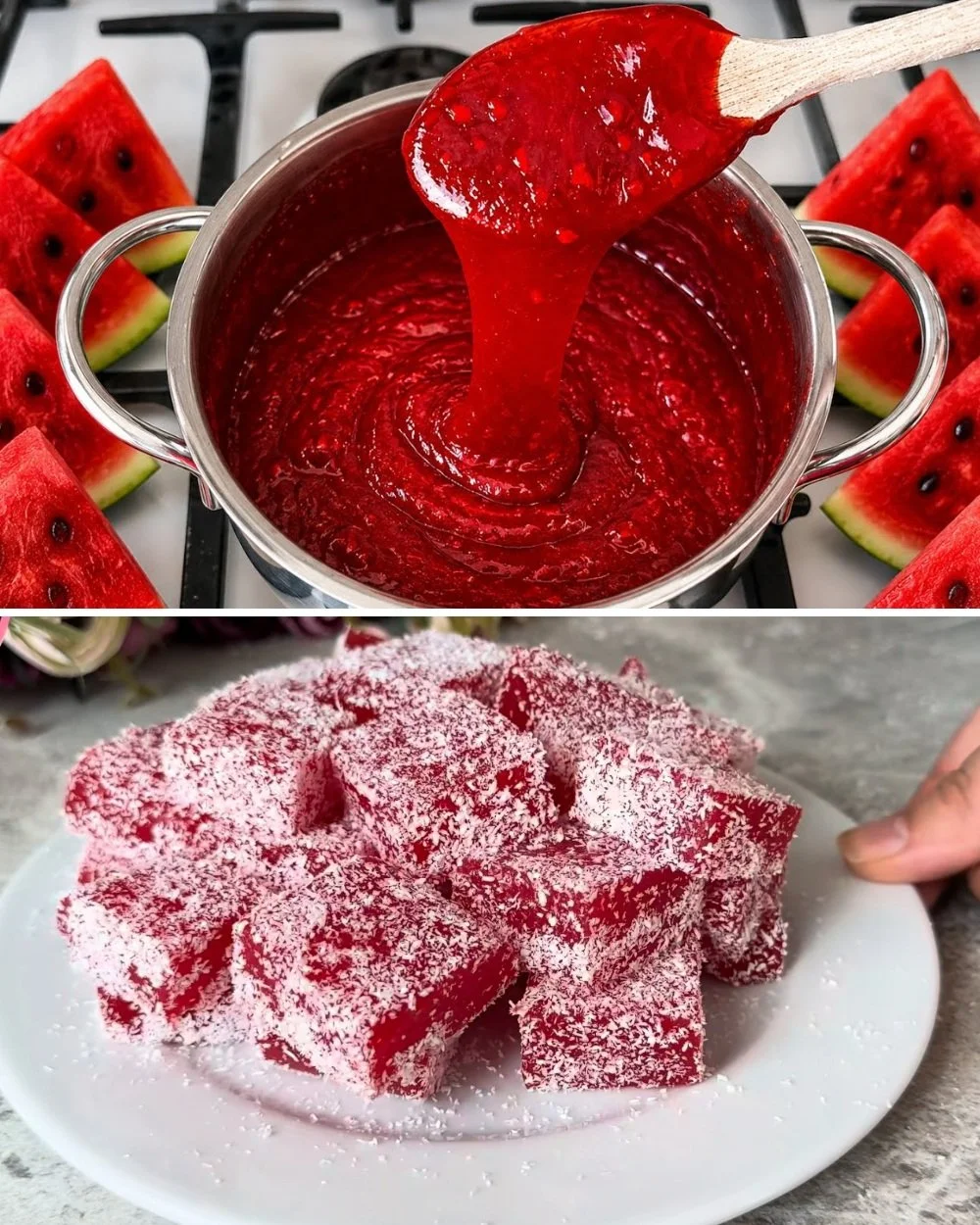 Easy 4-Ingredient Watermelon Turkish Delight recipe with fresh watermelon