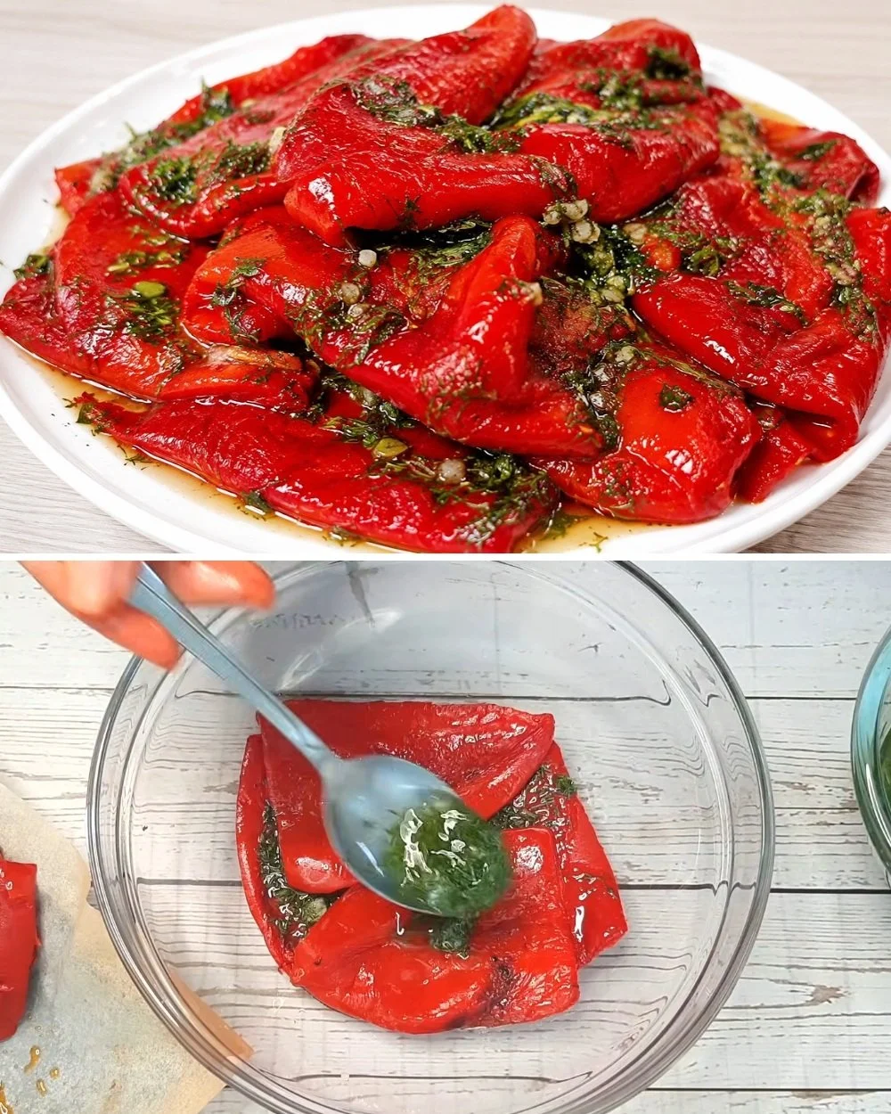 Colorful pepper appetizer served on a platter for a party