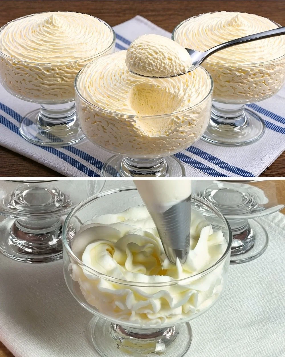 Delicious eggless lemon mousse served in a glass with a zest garnish.