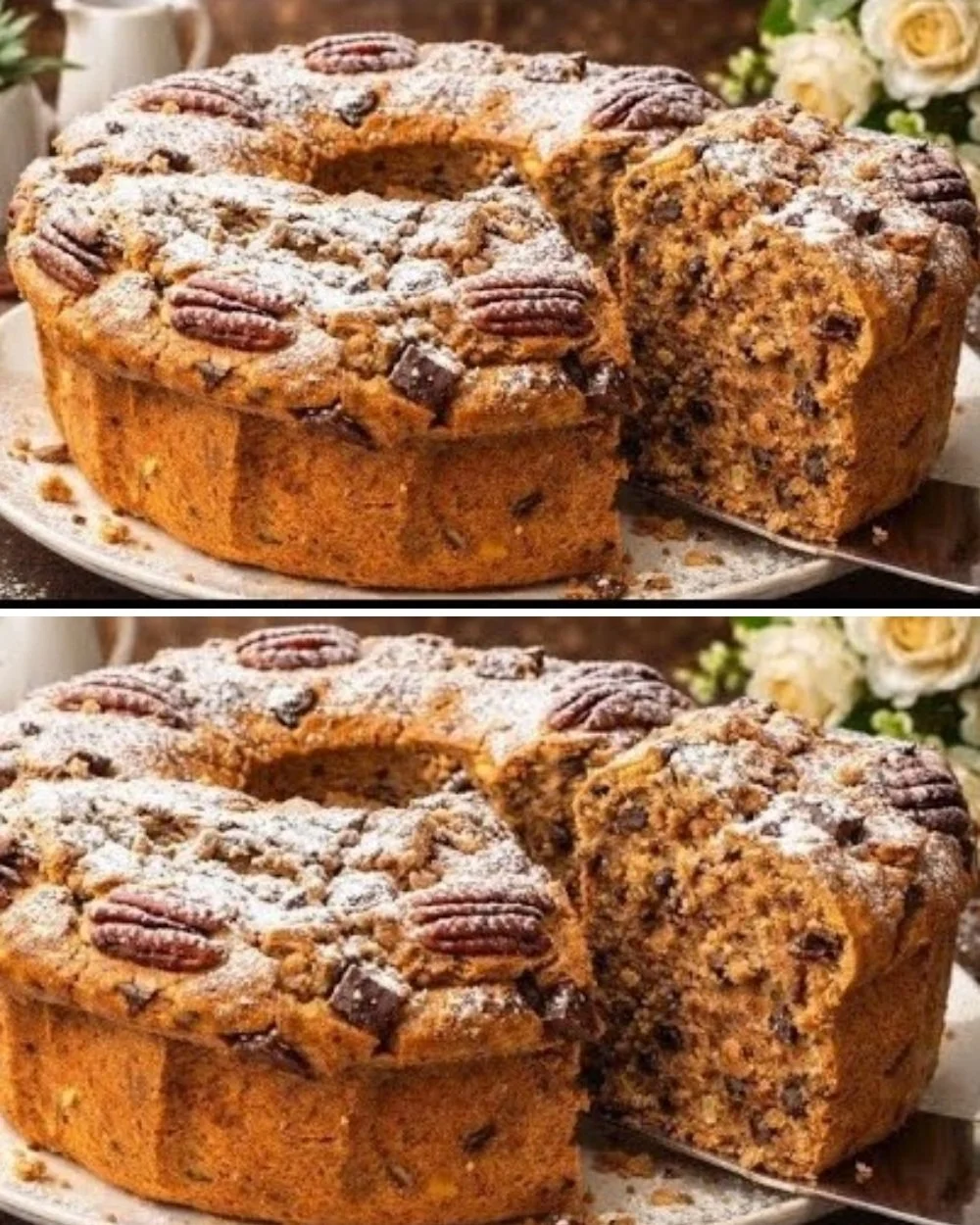 Delicious Rich & Fluffy Italian Coffee Pie topped with crunchy nuts