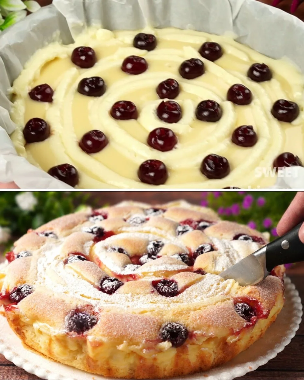 Delicious summer cake baked in 10 minutes topped with fresh fruits