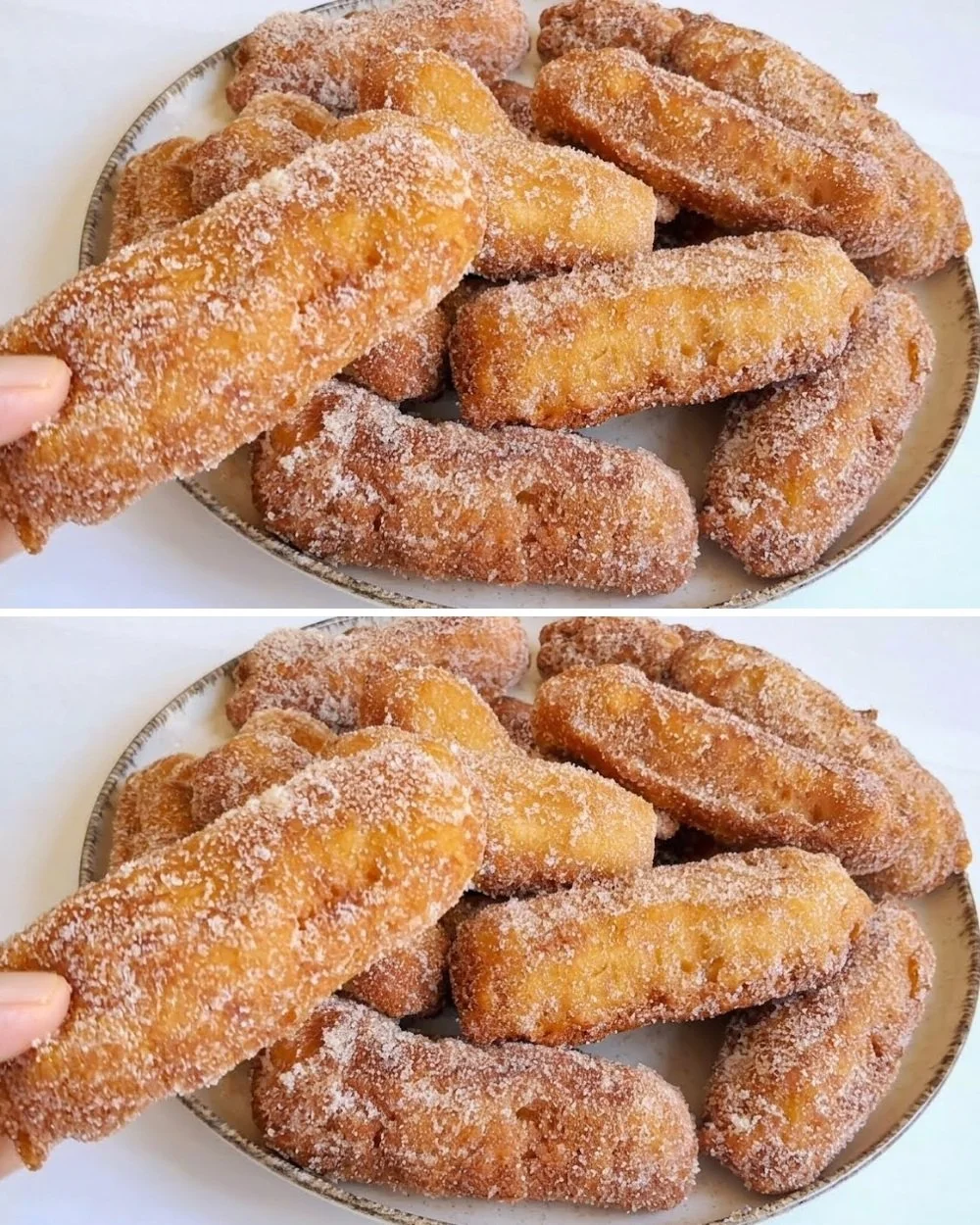 Delicious homemade old-fashioned apple fritters served on a plate