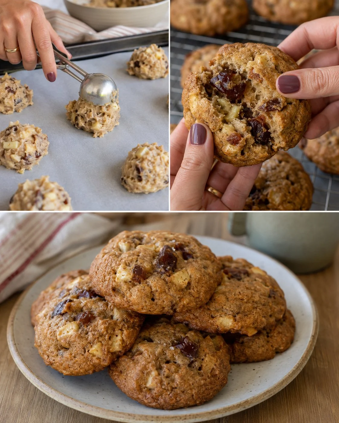 Delicious homemade Apple Date Yogurt Cookies on a plate