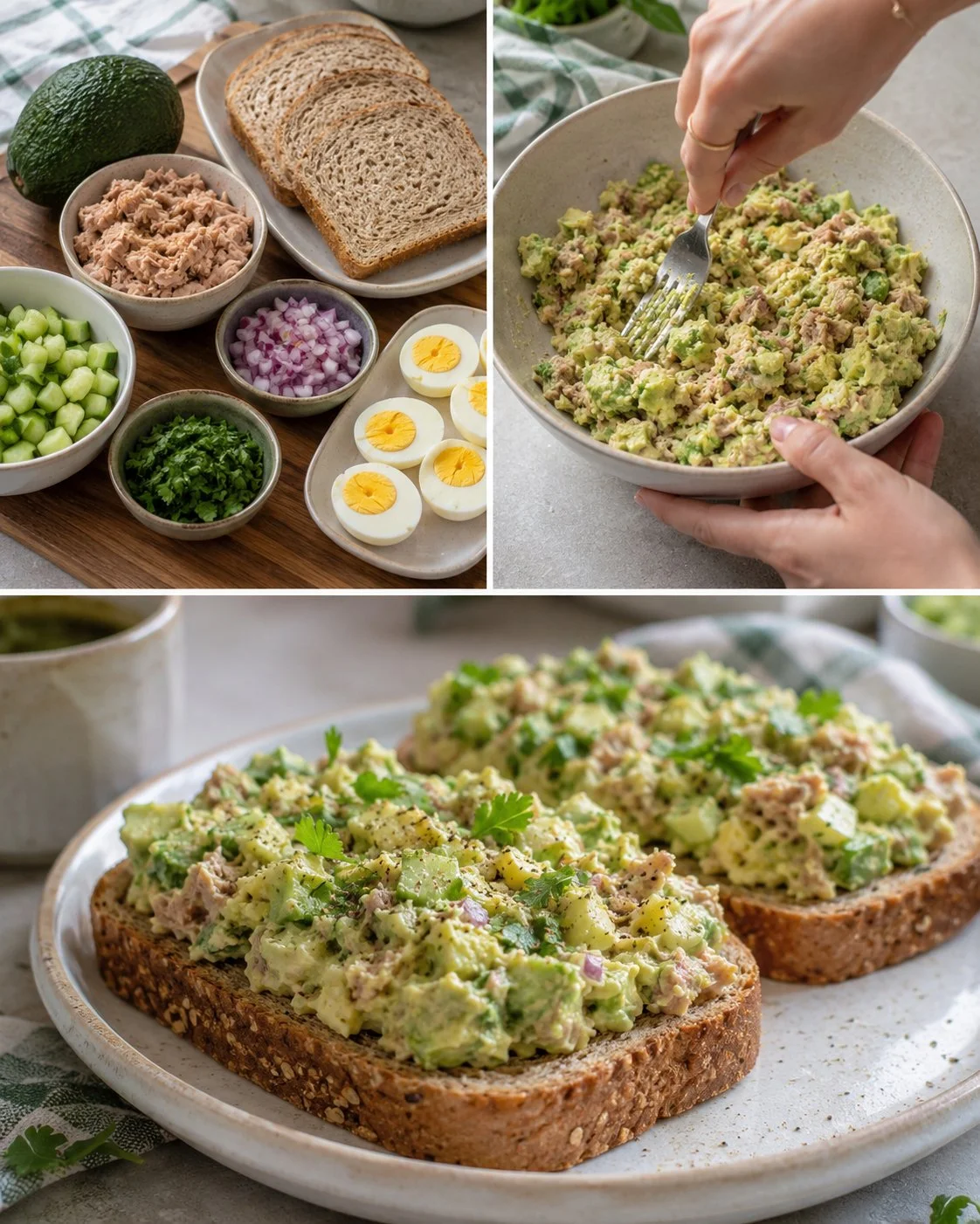 Avocado Tuna Spread on toast for a healthy breakfast idea