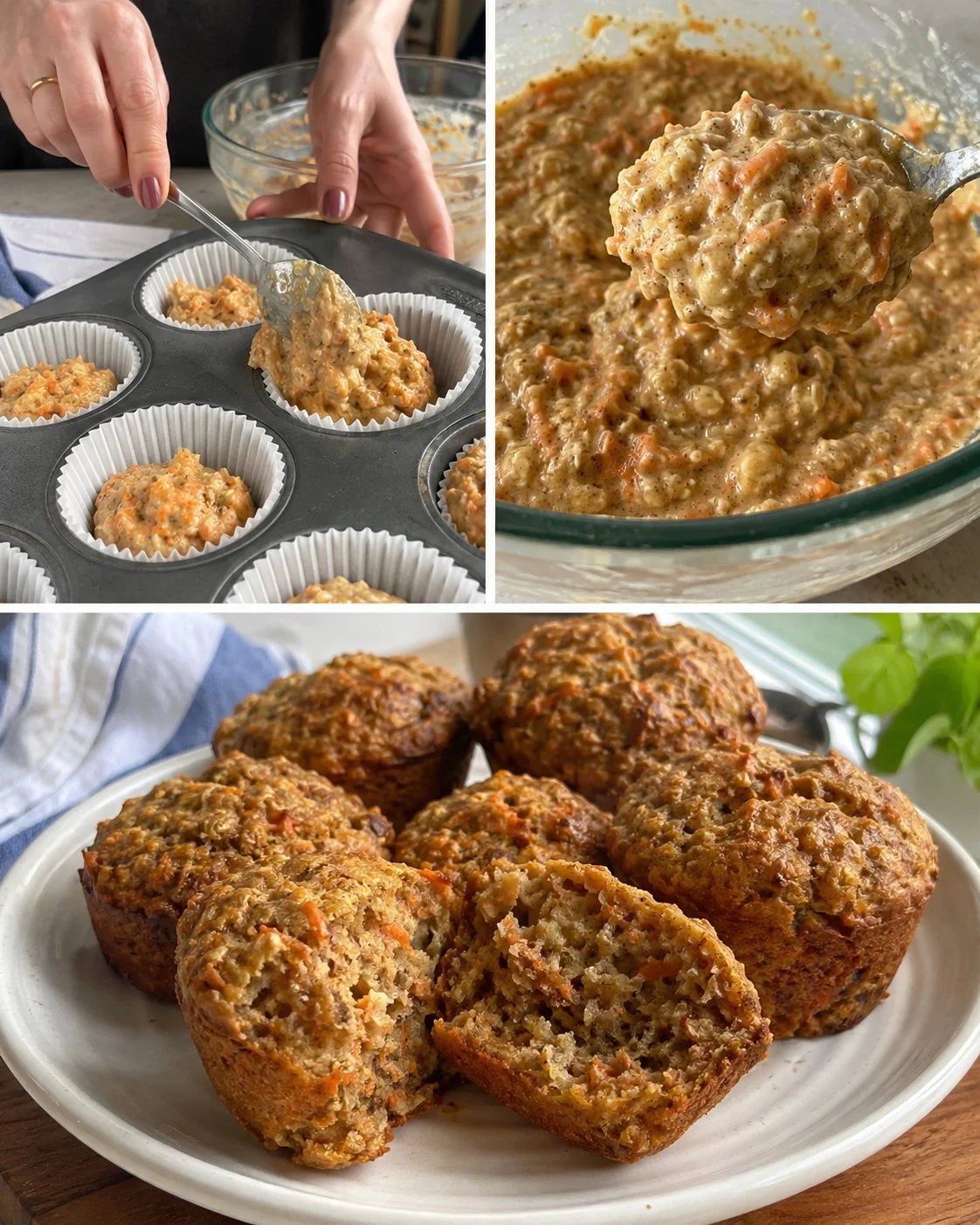 Carrot Banana Oat Breakfast Muffins for a healthy breakfast option