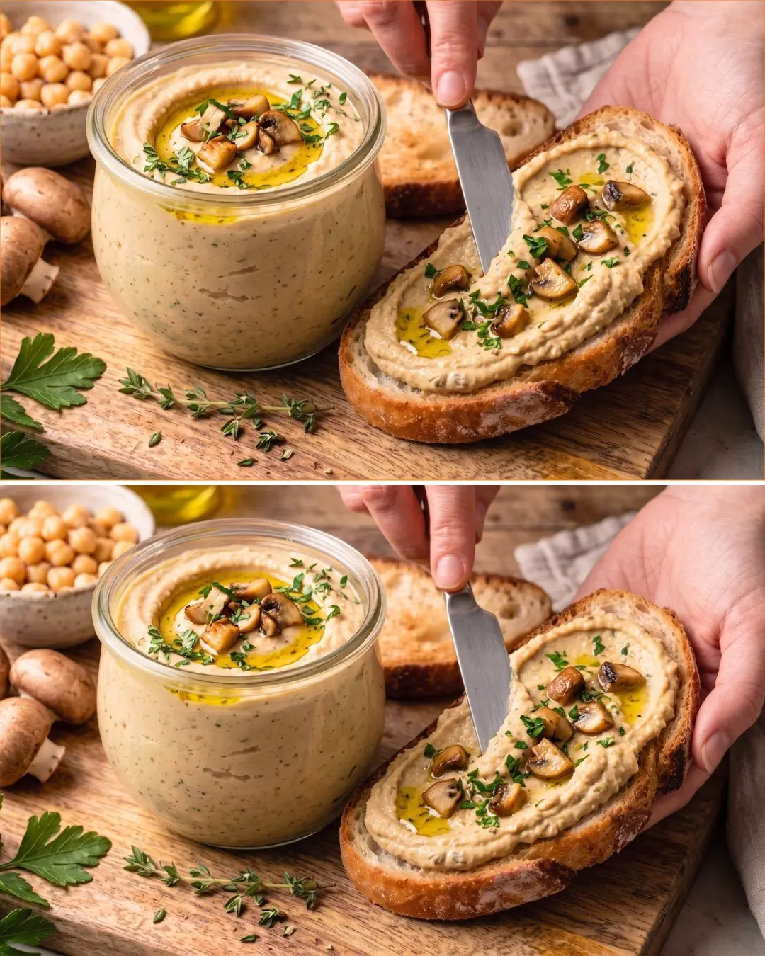 High-Protein Chickpeas and Mushrooms Toast Spread for Weight Loss