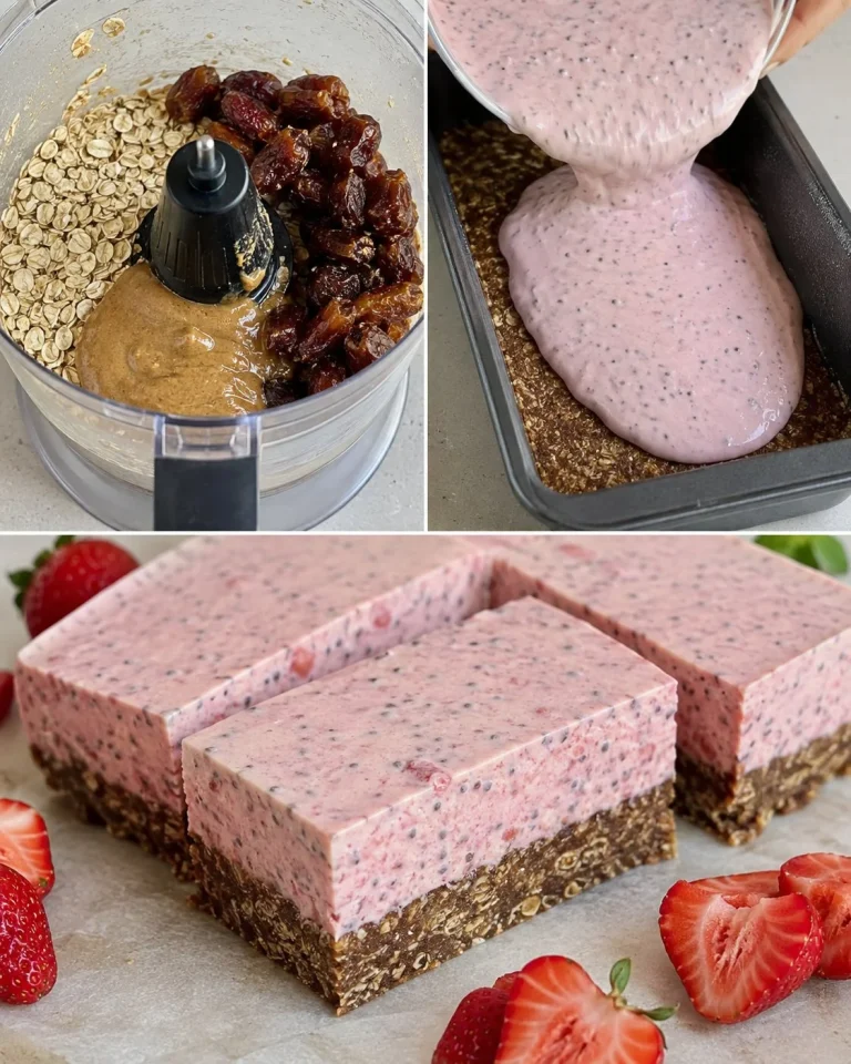 No-Bake Strawberry Lemon Chia Oat Slice