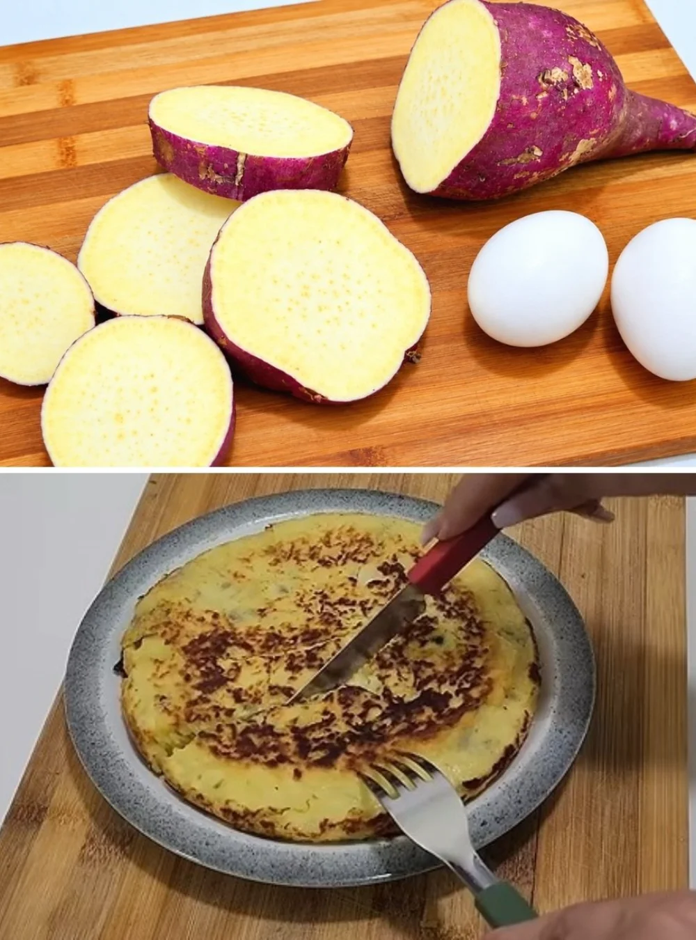 Delicious sweet potato egg dish served as a gluten-free bread substitute