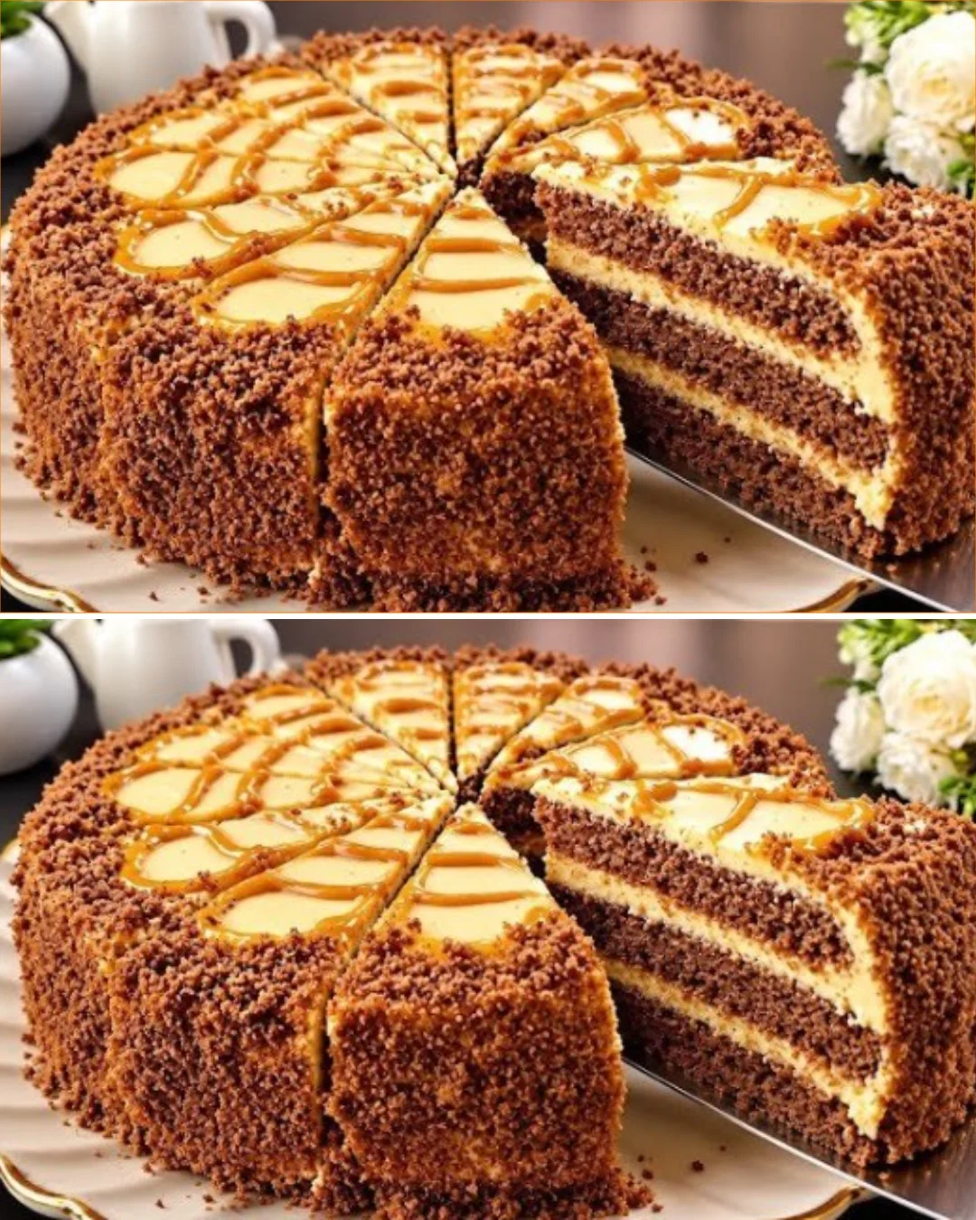 Quick and easy cake made without an oven, scale, or mixer in just 10 minutes.