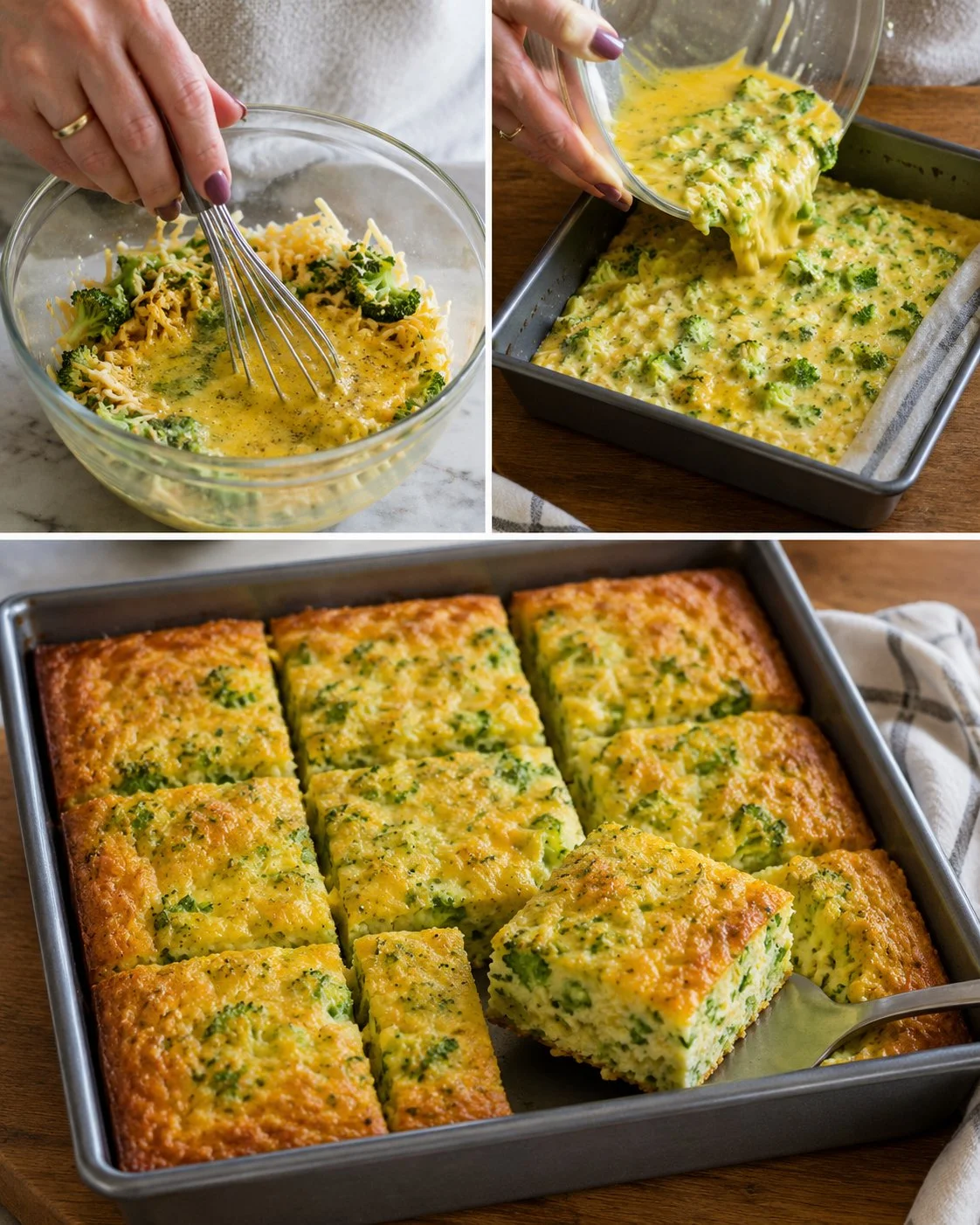 Delicious Broccoli Egg Bake Squares served on a plate