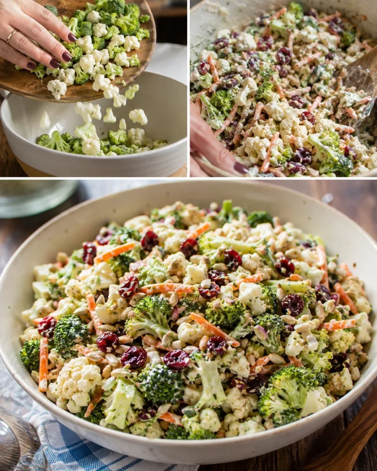 Cranberry Broccoli Cauliflower Slaw