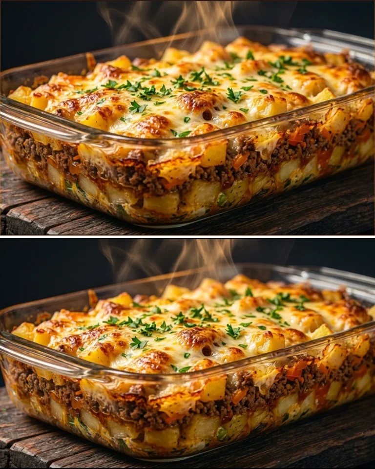 Dinner in 20 Minutes! 🔥 Cheesy Potato & Beef Bake – So Delicious