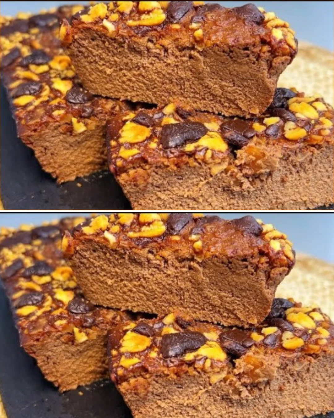 Delicious apple brownie made with no sugar and no flour, ready in 5 minutes.