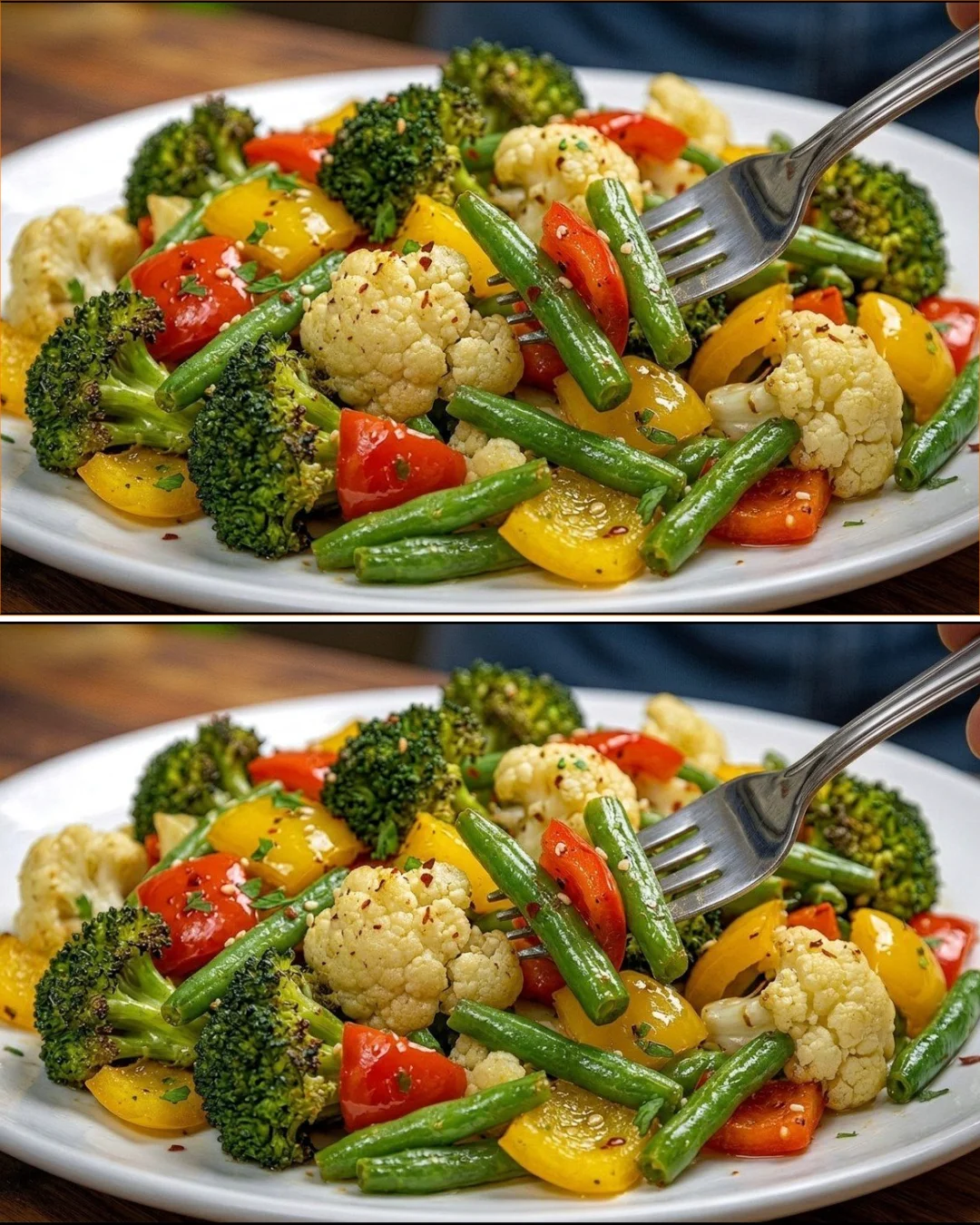 Deliciously cooked broccoli and cauliflower dish on a plate