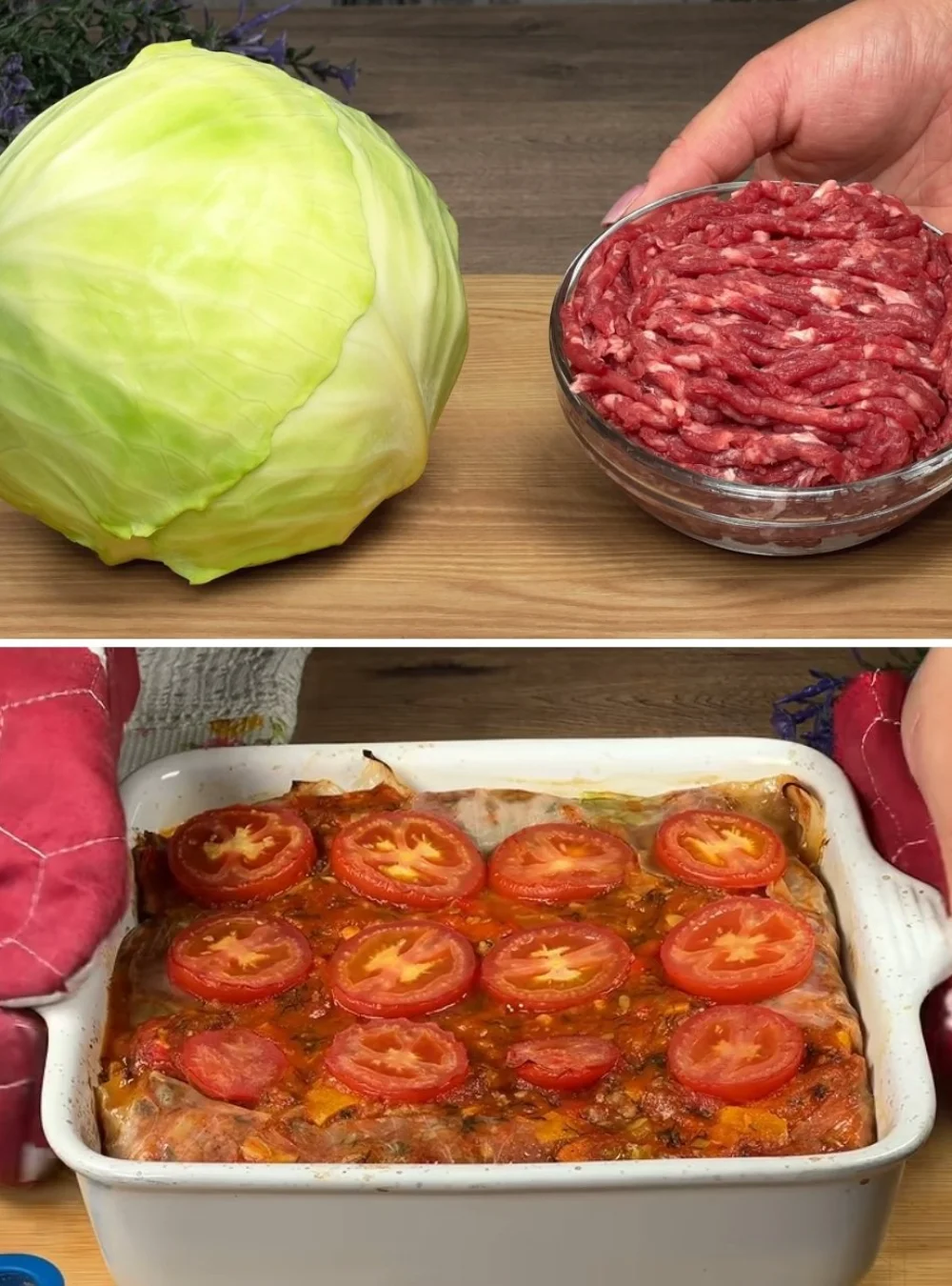 Delicious cabbage and minced meat dish served as a quick dinner alternative to cabbage rolls