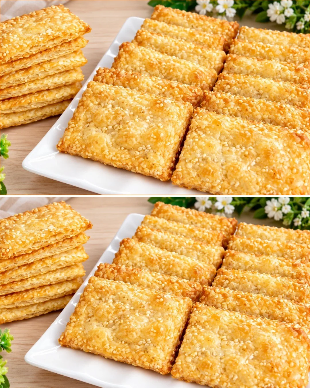 Layered crispy cookies, egg and dairy-free, ready in 10 minutes.