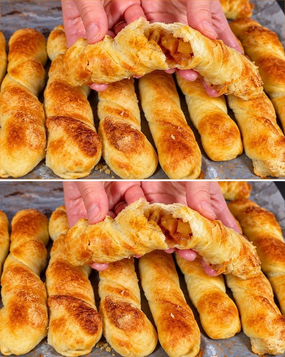 Delicious apple pie with crispy layers made from budget-friendly dough.