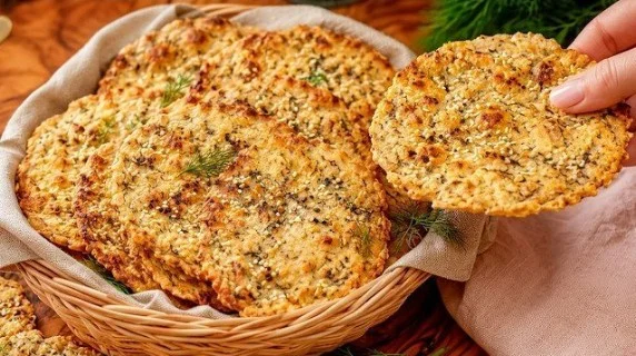 Homemade flatbread topped with oatmeal and onions, a delicious pizza alternative.