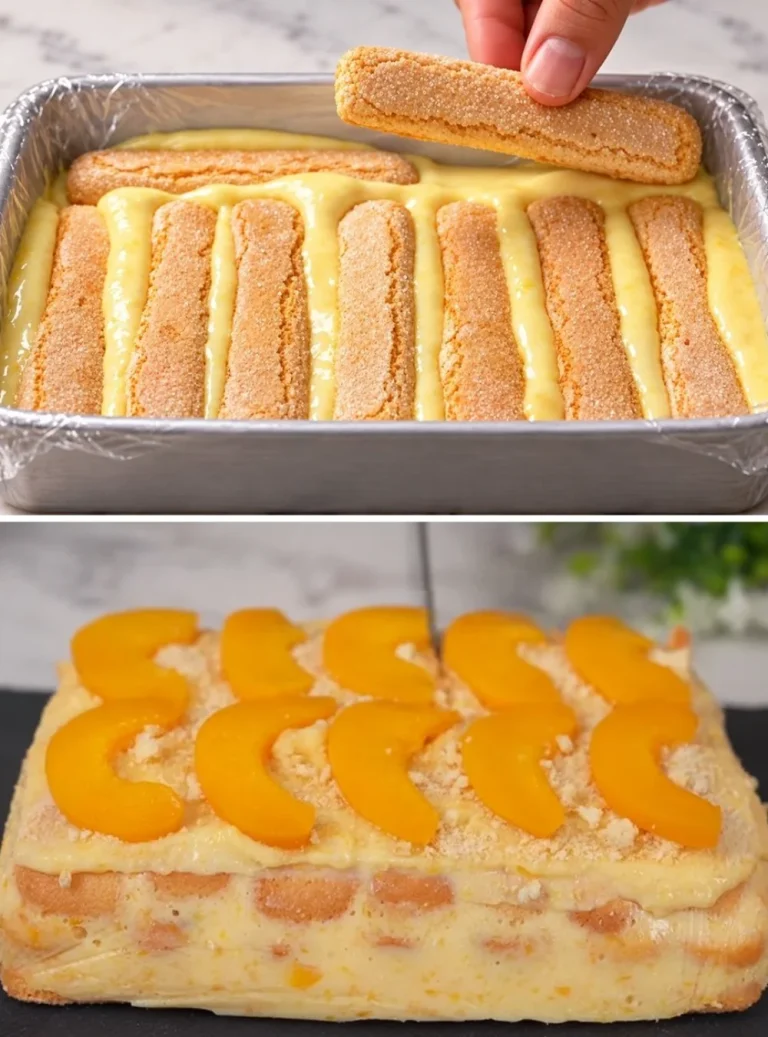Peach dessert in 5 minutes! It’s so delicious that I make it twice a week!