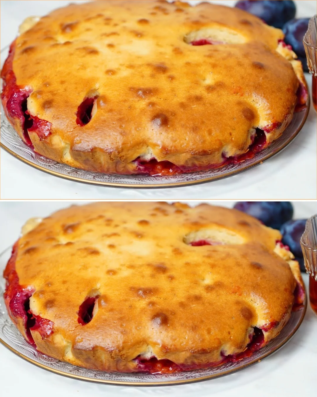 Delicious plum cake that melts in your mouth, quick and easy recipe.