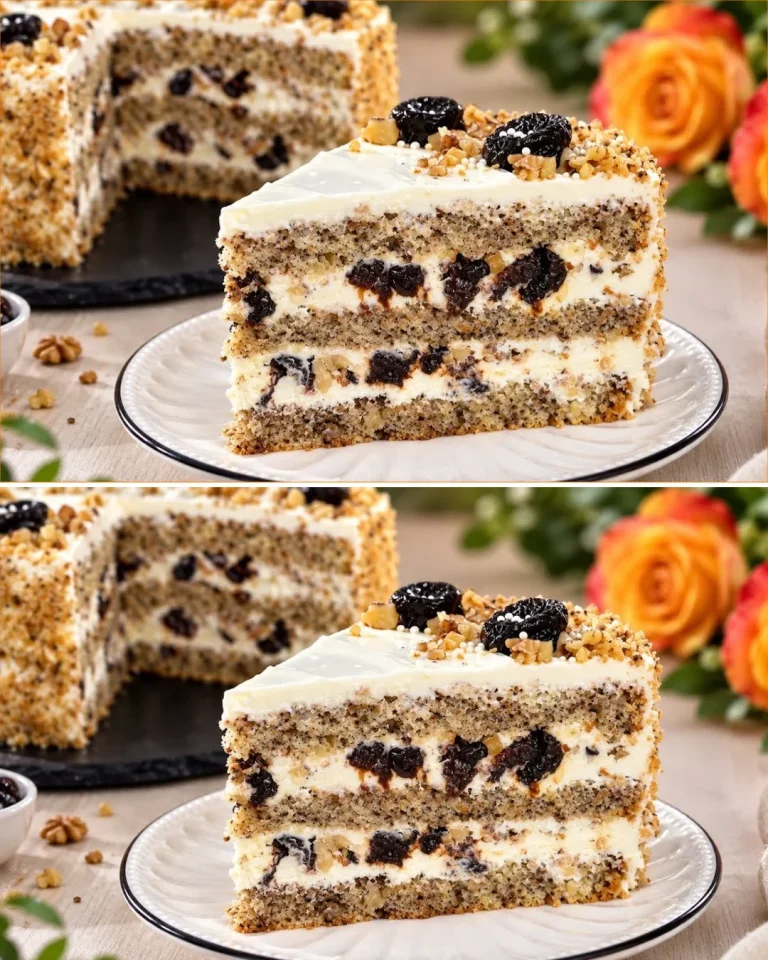 Polish Walnut Cake (Tort Orzechowy) – moist, creamy, and incredibly delicious! 🌰🍰
