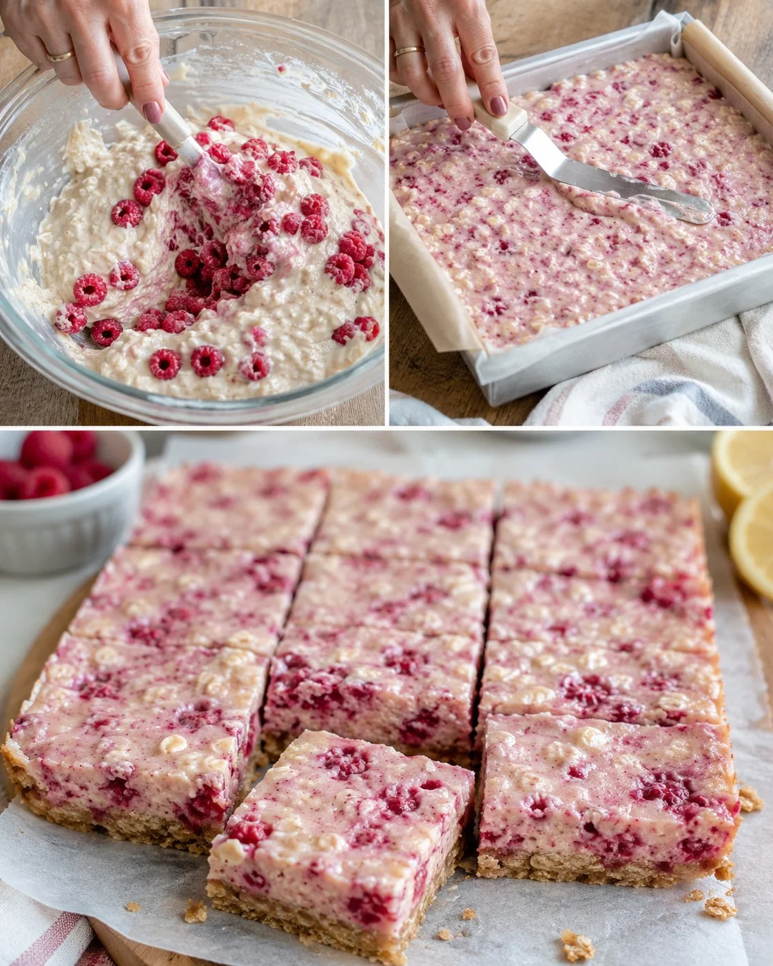 Delicious Raspberry Lemon Yogurt Bars displayed on a plate