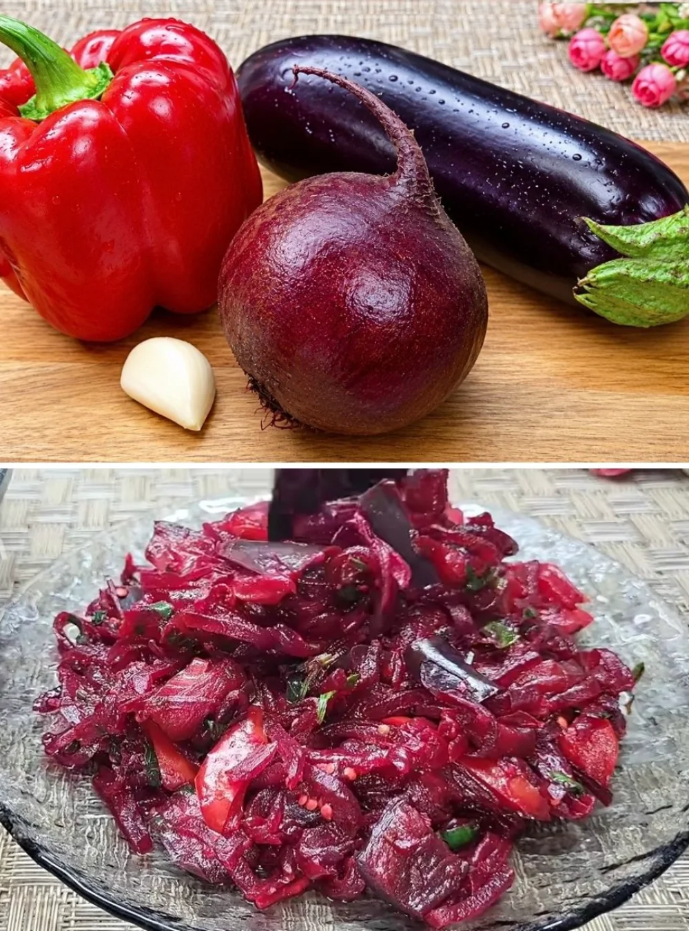 Vibrant cooked beets served on a plate with fresh herbs