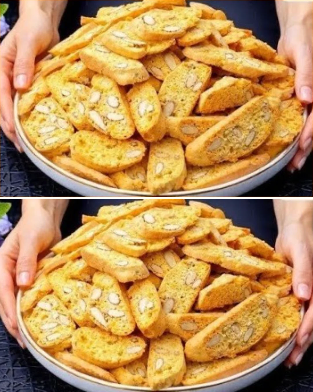 A plate of homemade Italian oil-free cookies ready to be enjoyed.