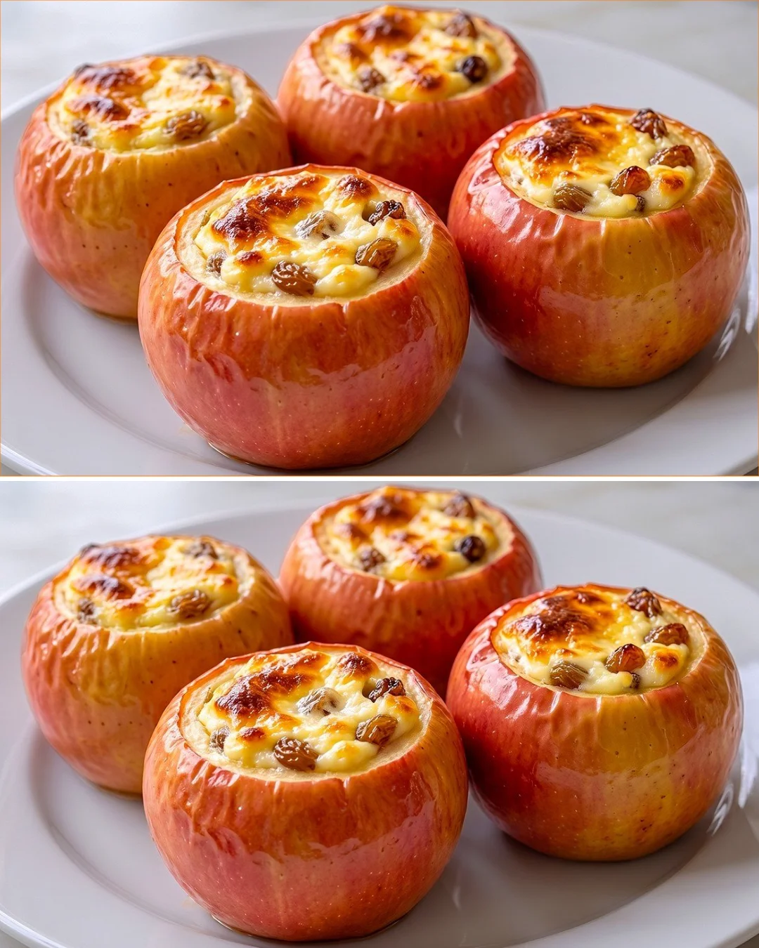 Melting apples on a plate, showcasing their soft texture and sweetness.