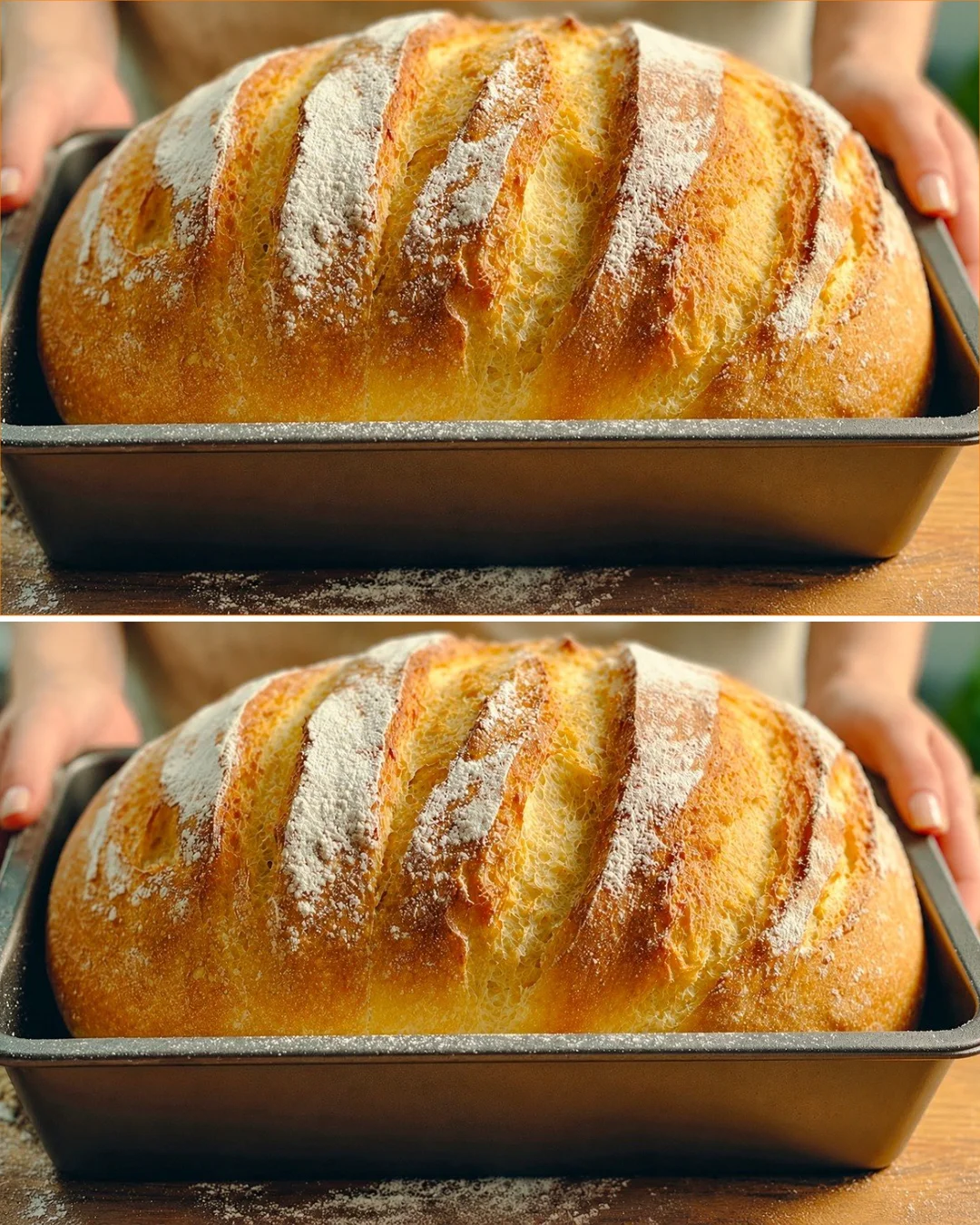 Freshly baked bread using Grandma's 3-cup method, perfect for everyday enjoyment.