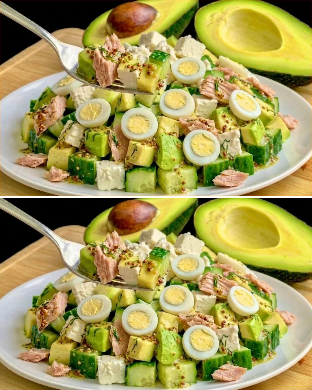 Delicious avocado cucumber appetizer prepared in 10 minutes