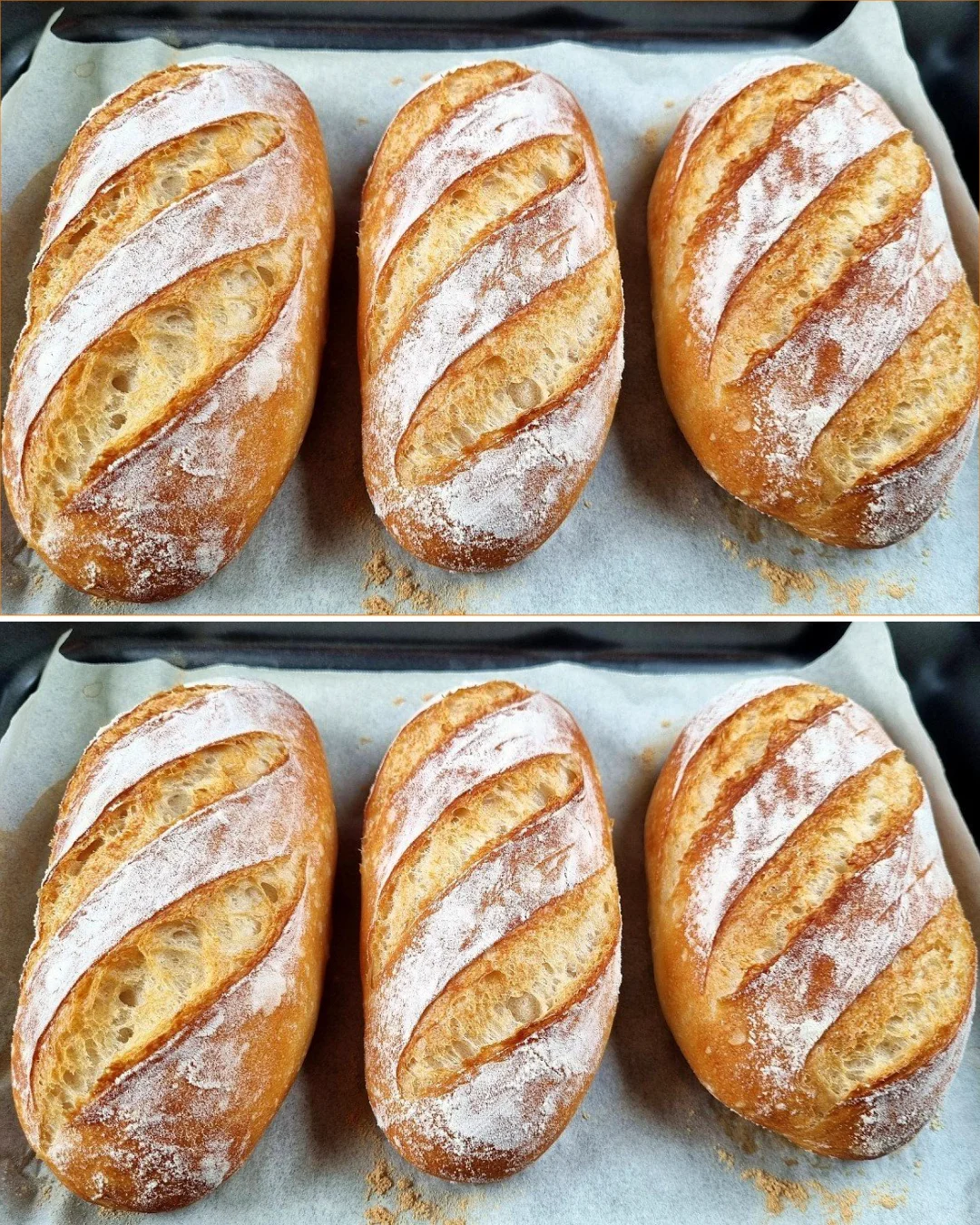 Homemade French bread made with 4 simple ingredients