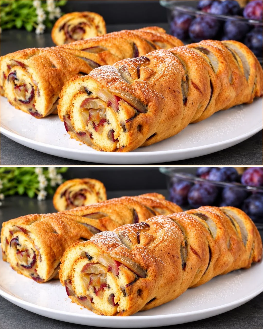 Homemade pie-roll ready to eat with customizable fillings.