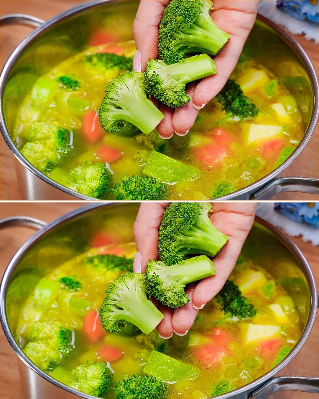 Bowl of healthy and delicious broccoli soup with vibrant green color.