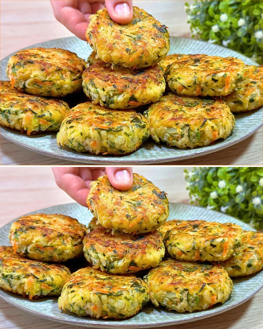 Delicious plate of potatoes with zucchini, a healthier alternative to meat dishes