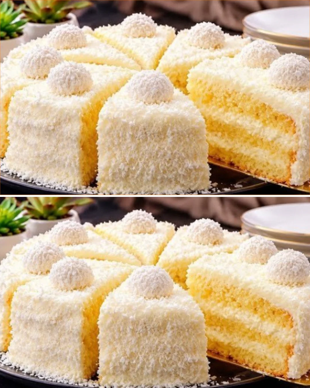 Raffaello Cake in Three Cups with Kefir, a delicious dessert for chocolate lovers