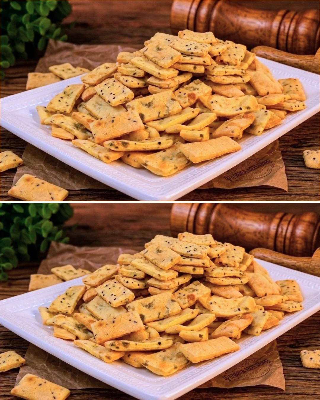 Homemade wheat-free cheese biscuits on a wooden cutting board.